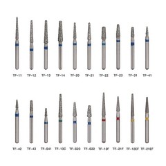 50pcs Dental Turbine Diamond Burs FG For High Speed Handpiece Friction Grip Burs