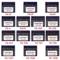 10-100 PCS Dental Carbide Tungsten Steel Burs Drills FG For High Speed Handpiece