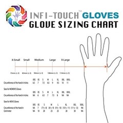 Infi-Touch, Latex Gloves, Powder Free, 9.5″ length, 100 Count Size S, M & L