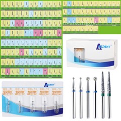 AZDENT Dental Diamond Burs FG Drills 100 Size for High Speed Handpiece 5pcs/kit