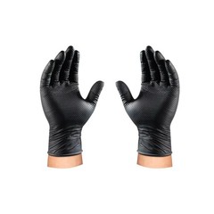 MotorPower Care 8 mil Heavy Duty Diamond Texture Grip Gloves Disposable Nitri…