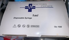 Doctors Choice Disposable Syringe 1ml – Box Of 100