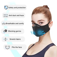 Dust Face Mask Anti-Fog Outdoor Cool Sports Mask Reusable Face Protection (Wine)