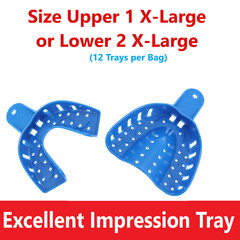 Dental X-Large VPS Impression Trays Perforated #1 XL Upper #2 XL Lower, 12/Bg