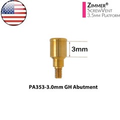 US Locator Tapered Abutment For Zimmer Screw Vent Ø3.5/4.5mm & Male Cap Inserts
