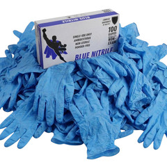 1000 Pcs, Blue Nitrile Powder-Free Disposable Gloves Large 3 MIL Finger-Textured