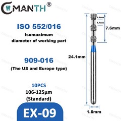 Dental Diamond Burs Dentistry Strawberrie FG 1.6mm Polishing Bur For High Speed