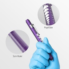 Durable & Lightweight LED Penlight with Pupil Gauge for Medical Examinations