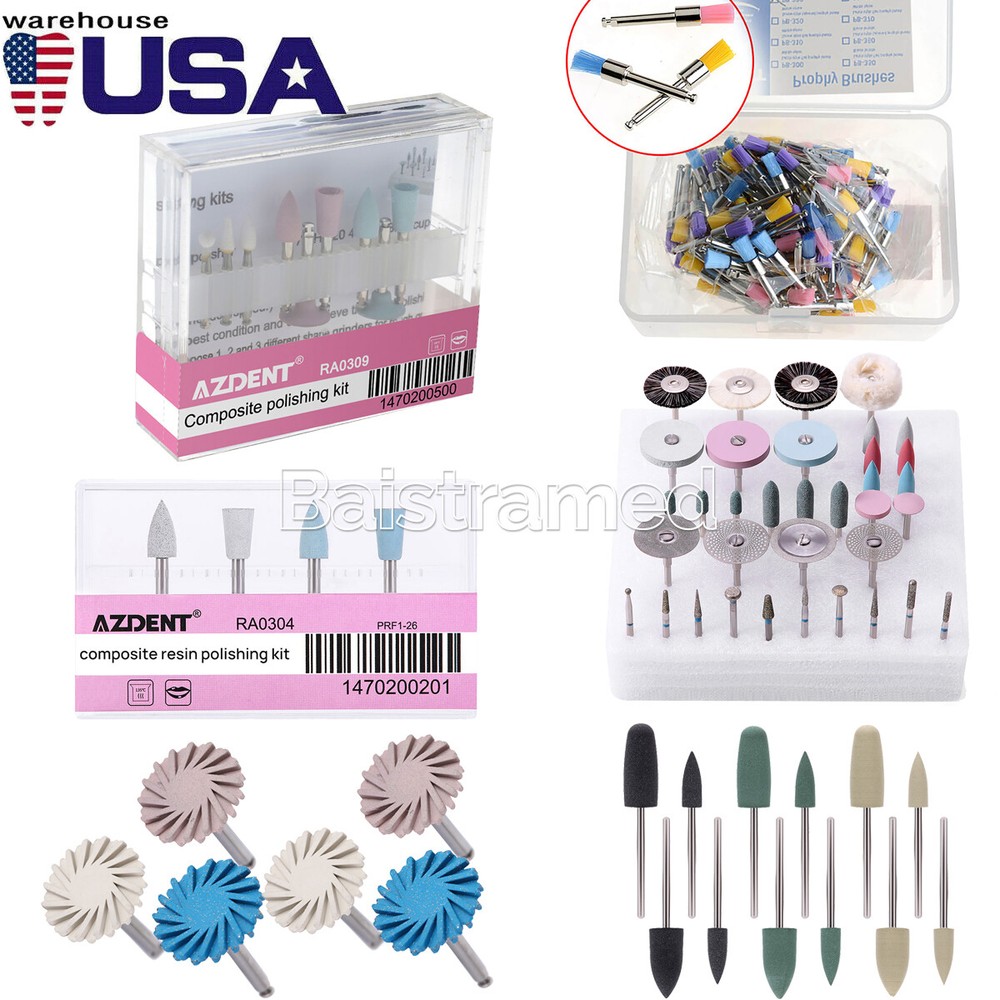 Dental Composite Polishing Kit Resin Ceramics Porcelain Kit RA/HP Diamond System