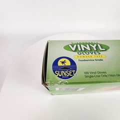 Sunset Vinyl Gloves Large Powder-Free Foodservice Disposable (100-Count Box)