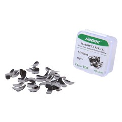 50Pcs Dental Metal Matrices Matrix Band Sectional Contoured Refill Medium 35μm
