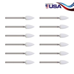 12pcs Dental Flame White Stone Polishing FG Burs Fl2 Abrasion Point Bur SANDENT