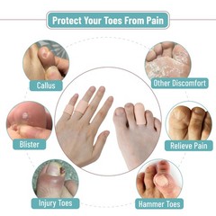 Dr. JK- Silicone Toe Protectors for Men & Women, 6 Pairs, Multi Size, Skin