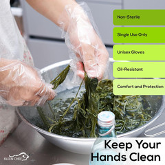 Disposable Food Handling Long Cuff Cleaning Poly Gloves, One Size Fits Most, Sma