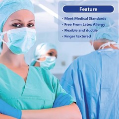 Blue Medium Nitrile Gloves Pack of 1000 Latex Free Powder Free SafeHealth