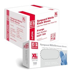 BASiC Medical Synguard Blue Nitrile Exam Gloves XL Case Latex Free – 1000/Case