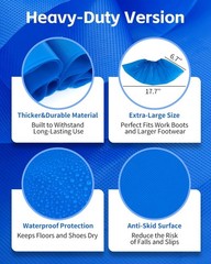 Heavy Duty Disposable Shoe Covers, Extra Large 6.7×17.7 In, Thick 0.3 Oz, Wat…
