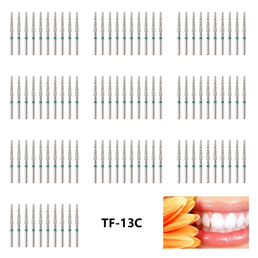 100pcs Dental Turbine Diamond Burs FG For High Speed Handpiece TF-13C 20Boxes ty