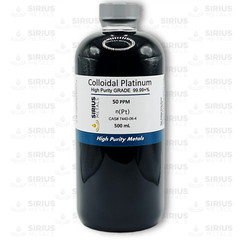 True Colloidal Platinum 50 ppm 500 mL (16.9 Fl Oz) in clear Plastic Bottle