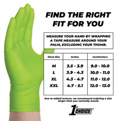 1st Choice Premium Green Nitrile Disposable Gloves 6 Mil Diamond Texture 100/Box