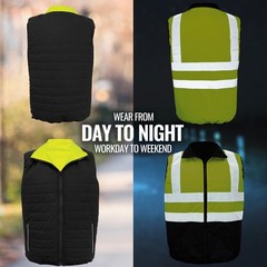 Global Glove High-Visibility Safety Vest Reversible Solid Black Interior