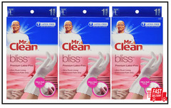 Large Pack of 6 Premium White Latex Free Cleaning Gloves 12 Inch Cuff