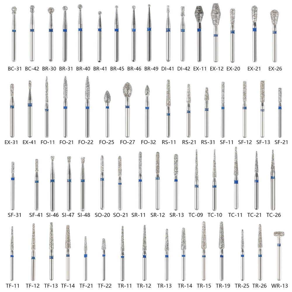 SANDENT Dental Diamond Burs FG 1.6mm for High Speed Handpiece 5Pcs/pack Drills