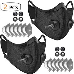 2x Anti Pollution Half Face Cover Respirator Mask With Filters Sports Facepiece