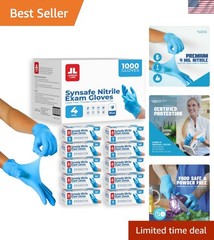 Synsafe 4 Mil – Blue Nitrile Exam Gloves –Disposable Latex Free & Powder Free…