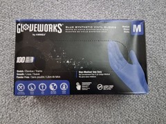 GLOVEWORKS by AMMEX Blue Nitrile Gloves M Powder-Free 100 Count