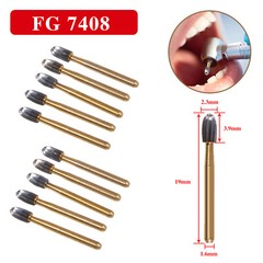 10 Pcs Dental Tungsten Carbide Burs Trimming & Finishing Bur 7408 19mm Egg shape