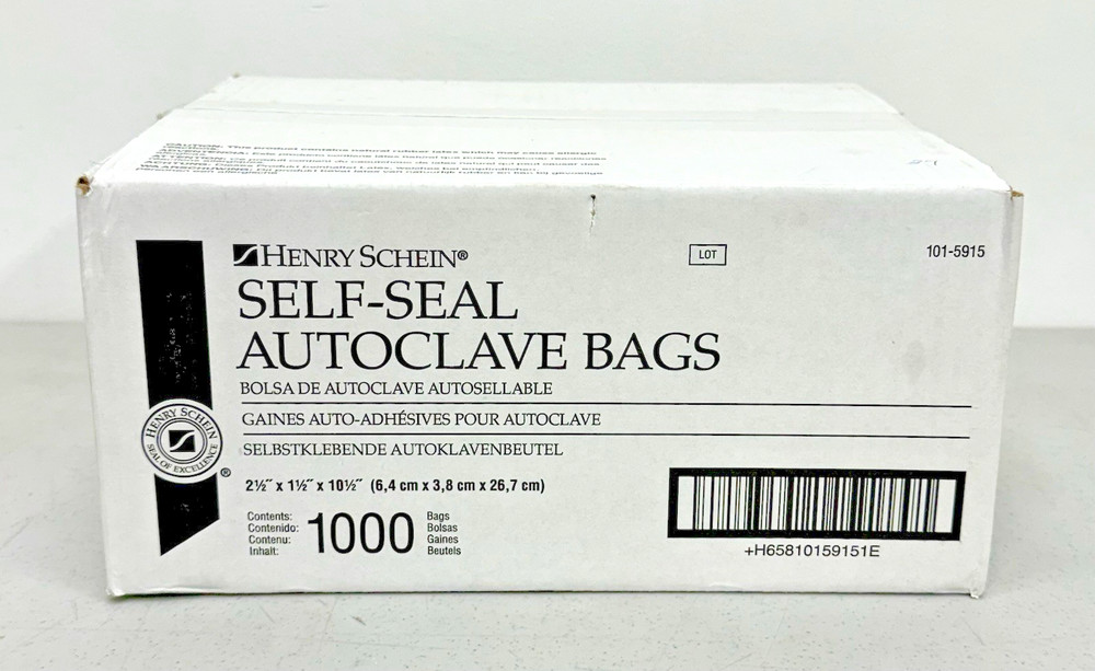 Henry Schein Self Seal Sterilization Pouches 1000 Count Case 101-5915
