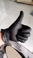 (200PCS) New Quality Nitrile Glove Powder Free / Black Thick / Size L