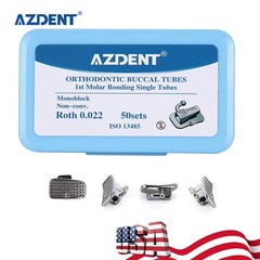 AZDENT Ortodoncia Dental Tubo Bucal 1er Molar Bondable Non-Conv Roth.022