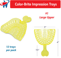 Dental VPS Impression Trays Perforated Plastic Autoclave UNiPACKC Color, 12/Bg
