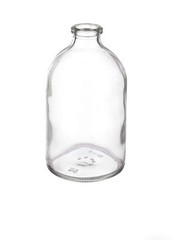 2X 100ml Molded Clear Glass Serum Vials 20mm Crimp Top ( 2 round bottles)