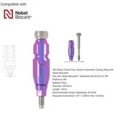 US Fits NobelActive NP RP Impression Coping Open Closed Tray Conical Transfer