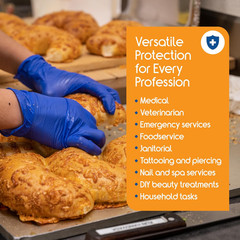 Cobalt Blue Nitrile Disposable Gloves | 4.5 Nitrile Safety Medical Exam Cooking