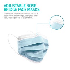 Disposable Kids Face Mask Child Size Pleated 3 Ply – 100 Pieces Children – BLUE