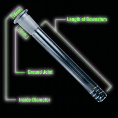 Clear Pyrex Borosilicate Lab Glass 18mm / 14mm Low Profile Downstem (2.5-7″)