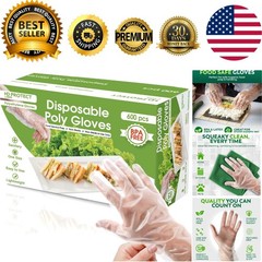 Clear Polyethylene Food Prep Gloves – 600 Count, Ambidextrous & Tear-Resistant