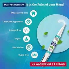 GuruNanda Teeth Whitening Pen,(0.06 fl oz)-20 Uses, Vegan & Gentle on Teeth Pro