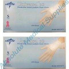 *200-Gloves* Medline Universal 3G Polyvinyl Chloride White Small MDS196074