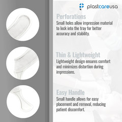 700 (20 Boxes) Dental Sideless Bite Impression Triple Trays by PlastCare USA