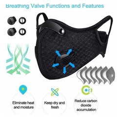 2x Anti Pollution Half Face Cover Respirator Mask With Filters Sports Facepiece