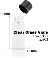 Lightweight 4ml Glass Bottles – Stylish and Secure Storage Solution, Pack of 12