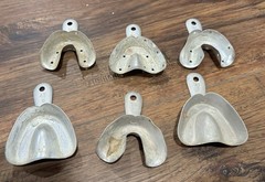 Neoloy instramold LOT OF 6 DENTAL METAL MOLD IMPRESSION TRAYS MEDICAL DENTAL