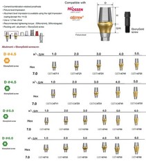 US Dental Ti Standard Straight Abutment W/Replica Screw fit Hiossen ET Regular