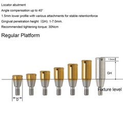 Dental DIO UFII Regular Straight Healing Abutment Impression Coping Zest locator