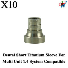 10x Short Titanium Sleeve For Multi Unit 1.4 System Compatible 7mm Length Ø3.78